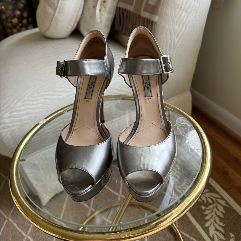 Prada Argento Platforms Size 40 - image 1